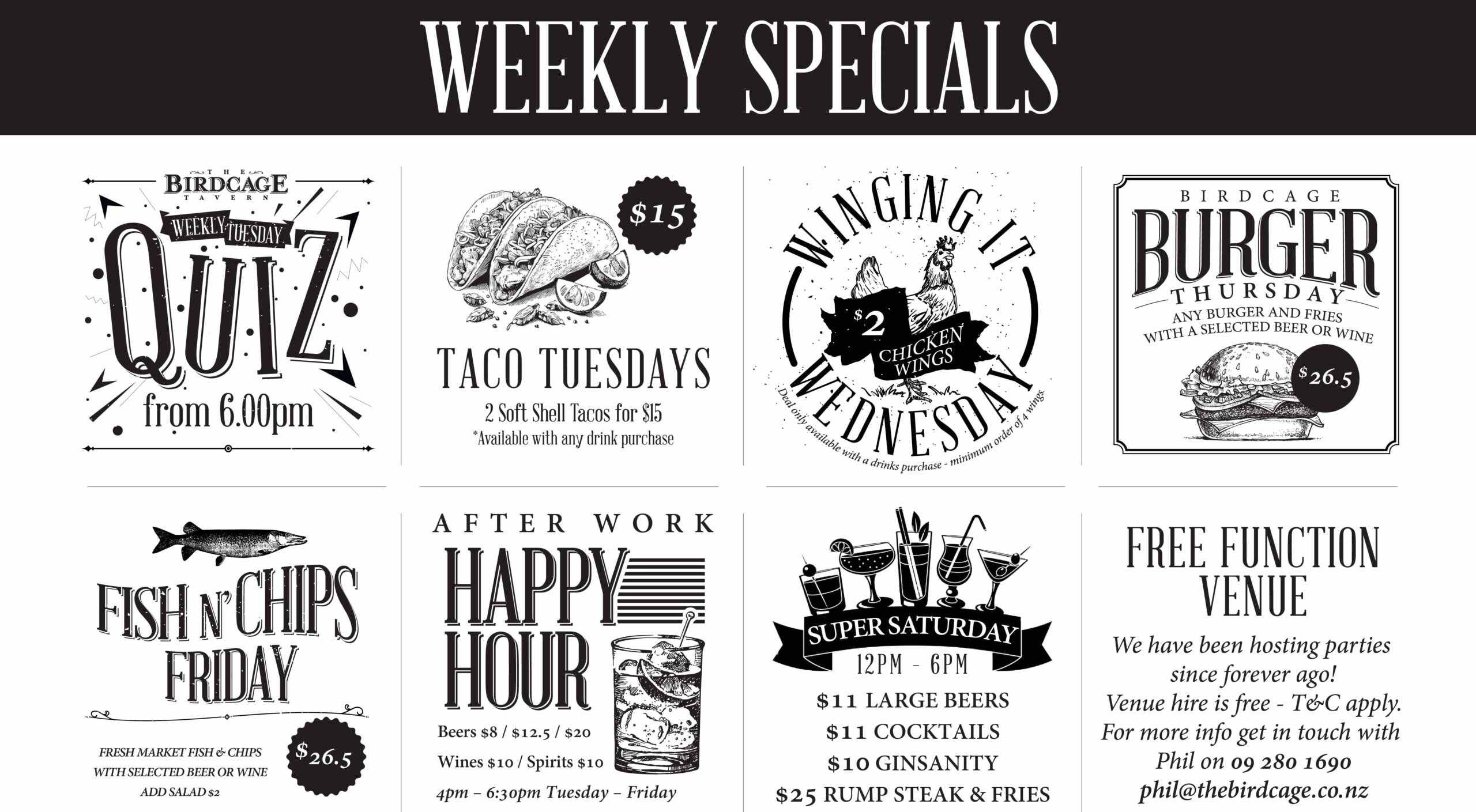The Birdcage Tavern — Takeaway Food in Auckland
