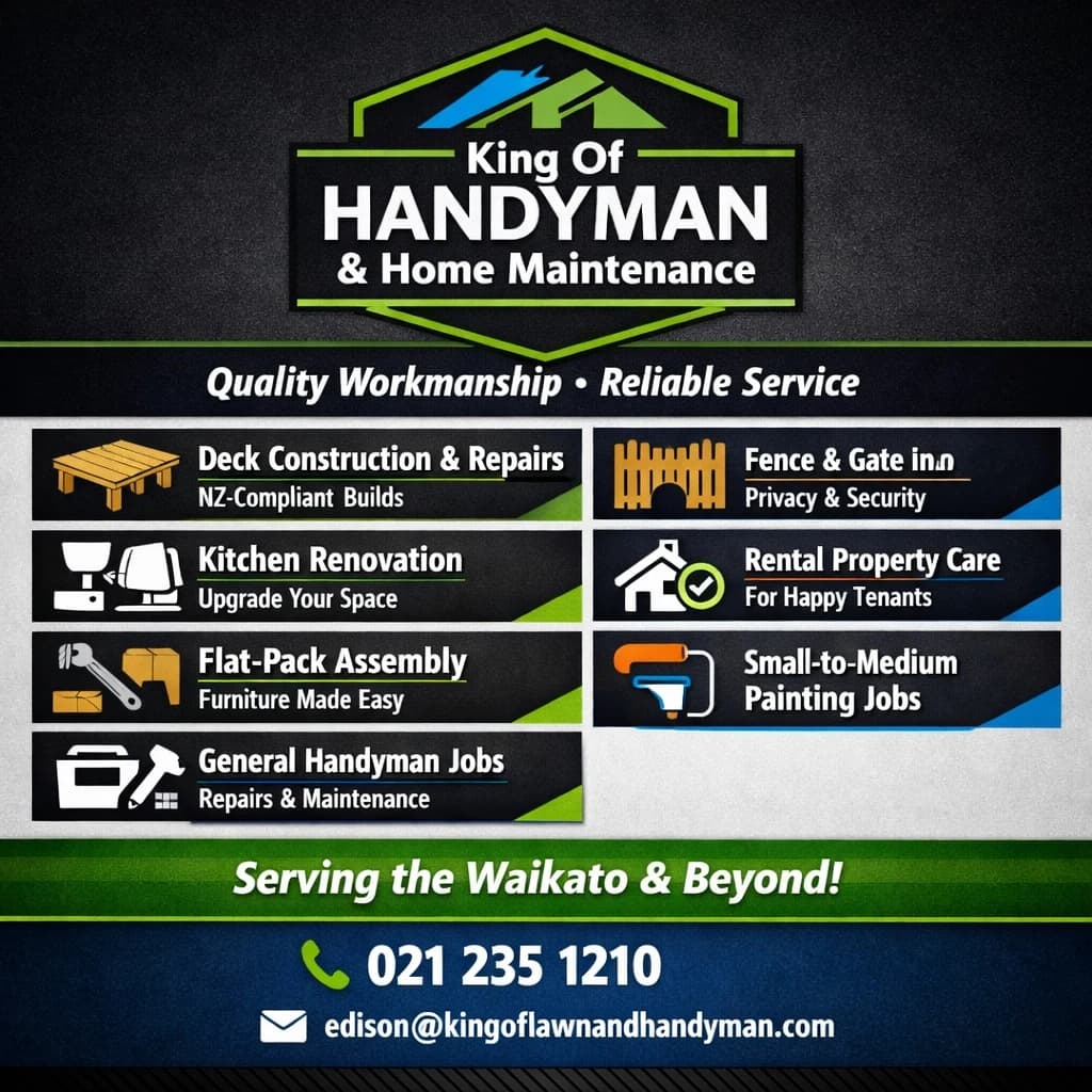 King Of Handyman and Home Maintenance — Property Maintenance Services in Matamata Piako