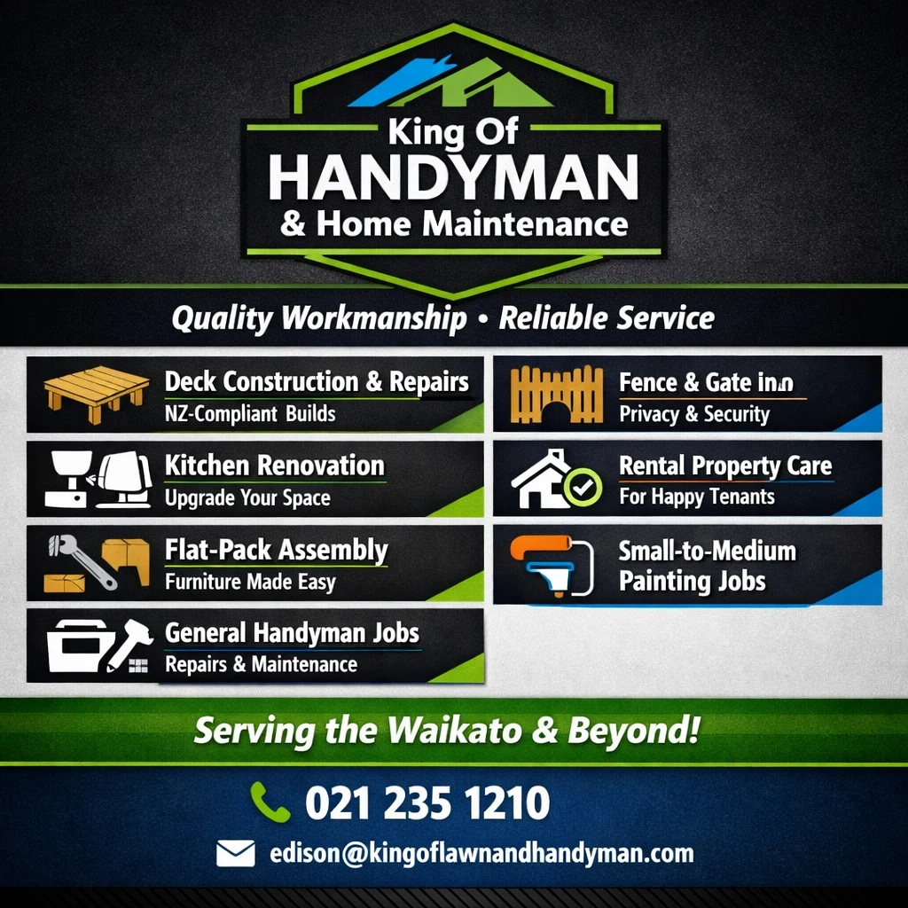 King Of Handyman and Home Maintenance — Property Maintenance Services in Matamata Piako