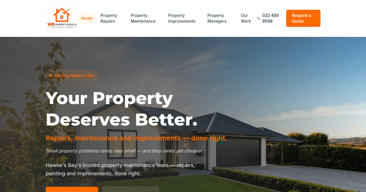 WR Property Services — Property Maintenance Services in Hastings