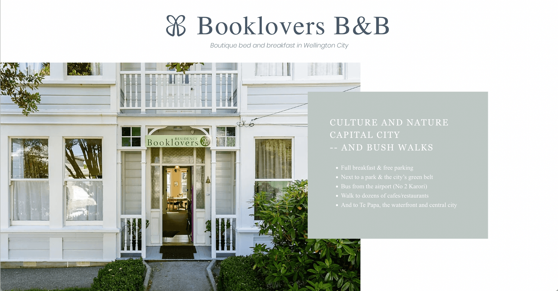 Booklovers B&B — Accommodation in Wellington