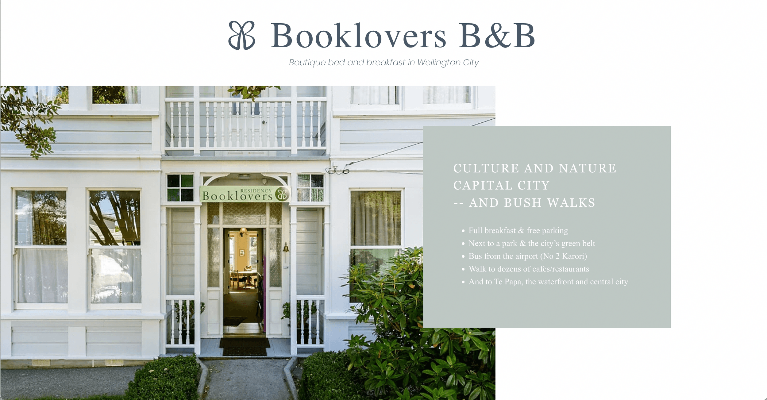 Booklovers B&B — Accommodation in Wellington
