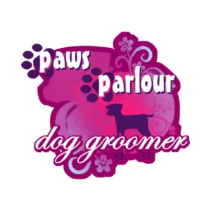 paws parlour dog grooming logo